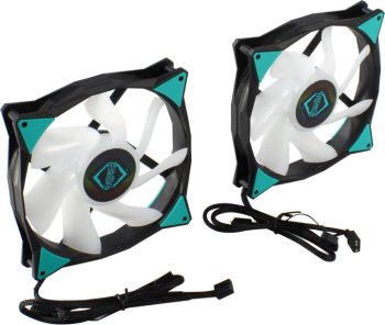 Вентилятор Iceberg Thermal <ICEGALE14A-B2A> IceGALE ARGB 140mm Black (4пин, 140x140x25мм, 0-36дБ, 500-1600об/мин, 2шт)