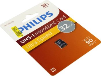 Карта памяти microSD 32GB PHILIPS High Speed microSDHC Class 10 90MB/s