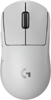 Мышь беспроводная LOGITECH G PRO X Superlight 2 белая игровая (2,4 ГГц, 5 кнопок, LIGHTFORCE hybrid switches, HERO 2, 32000 dpi, USB, 910-006640)