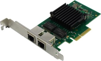 Сетевой адаптер ExeGate EXE-I350-T2V2 (PCI-E x4 v2.1, порты 2xRJ45 (медные), 10/100/1000Mbps, Gigabit NIC Intel Chipset NHI350AM2)