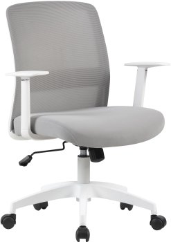 Кресло офисное Cactus CS-WMC333-GY серый сиденье серый сетка/ткань низк.спин. крестов. пластик пластик белый
