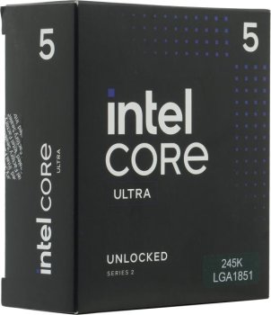 Процессор центральный Intel Core Ultra 5 245K BOX (Arrow Lake, C14(8EC/6PC)/T14, 3,6/5,2GHz, GPU Intel Graphics, L2 26Mb, Cache 24Mb, TDP 125/159W, S1