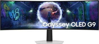 Монитор Samsung 49" Odyssey OLED G9 S49DG932SIXCI серебристый OLED LED 32:9 HDMI матовая HAS 250cd 178гр/178гр 5120x1440 240Hz FreeSync Premium Pro DP
