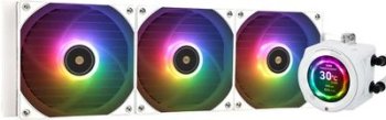 Система водяного охлаждения Thermalright Core Vision 360 ARGB Soc-AM5/AM4/1200/1700/1851 белый 4-pin 28.1dB Al LCD Ret (C-VISION-360-WH-ARGB)