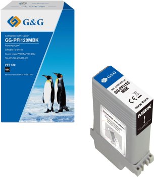 Картридж G&G GG-PFI120MBK черный матовый (130мл) для Canon imagePROGRAF TM-200/205/300/305/250