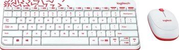 Комплект клавиатура + мышь Logitech мышь + клавиатура беспроводная с гравировкой MK240, Русская раскладка, белый 920-008160