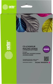 Картридж Cactus CS-LC426XLM пурпурный (54мл) для Brother MFC-J4335DW/J4340DW/J4535DW/J4540DW