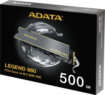Твердотельный накопитель (SSD) A-DATA LEGEND 860 SLEG-860-500GCS, 500GB M.2 2280, PCI-E 4x4, [R/W -5000/3000 MB/s] 3D-NAND (Works with PS5)