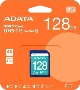 Карта памяти SD 128GB A-Data Premier Pro SDXC Class 10 UHS-I U3 V30S 95/60 MB/s