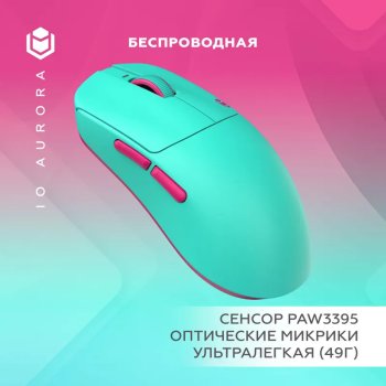 Мышь беспроводная IO by Red Square Aurora, бирюзовый, розовый
