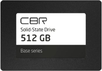 Твердотельный накопитель (SSD) внутренний CBR Base SSD-512GB-2.5-BS24b 512Gb, 2.5", SATA III 6 Gbit/s, 3D TLC NAND, R/W speed up to 550/500 MB/s, TBW