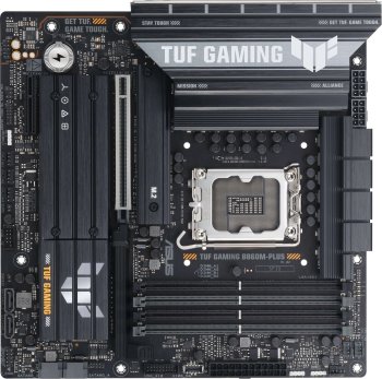 Материнская плата ASUS TUF GAMING B860M-PLUS, LGA1851, B860, 4*DDR5, 4*SATA, 3*M.2, 6*USB 3.2, 1*USB 2.0, Type-C, 1*PCIx16, 1*PCIx4, DP+HDMI, mATX; 90