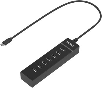 Концентратор USB Buro BPH-C-P107 7порт. черный (BU-USBC-HUB-7U2)
