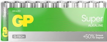Батарейка GP Super Alkaline 15AA21-2CRSWC20 AA (20шт) спайка
