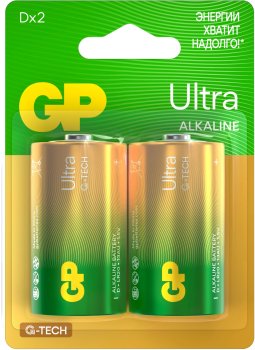 Батарейка GP Ultra Alkaline 13AUA21-2CRSBC2 D (2шт) блистер