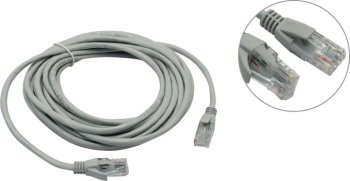 Кабель UTP ExeGate <UTP-RJ45-RJ45-5e-5M-GY> Patch Cord UTP кат.5e, 5м, серый <EX138964RUS>