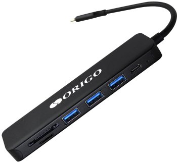 Концентратор USB Origo OU3340PD 3порт. черный (OU3340PD/B1)