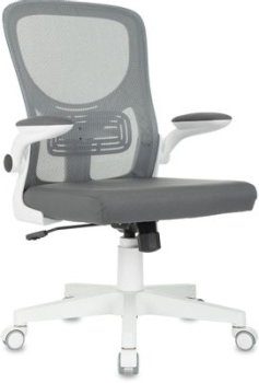 Кресло офисное Бюрократ ASTER N-W темно-серый TW-04 Neo Grey сетка/ткань крестов. пластик пластик белый