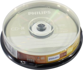 Диск CD-R Philips 700Mb 52x sp. <уп.10 шт> на шпинделе