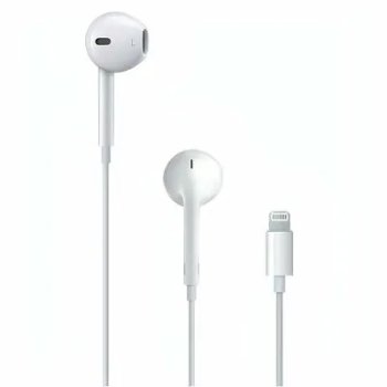 Наушники с микрофоном проводные Apple EarPods с разъёмом Lightning, белые (MWTY3FE/А)