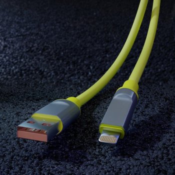 Кабель Smartbuy <IK-512BOLD-YELLOW> USB AM-->Lightning 1м