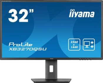 Монитор Iiyama 31.5" ProLite XB3270QSU-B1 черный IPS 3ms 16:9 HDMI M/M матовая HAS Piv 1200:1 250cd 178гр/178гр 2560x1440 100Hz DP 2K USB 8.6кг