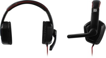 Наушники с микрофоном Defender Quake LED (шнур 2м, с регулятором громкости) <64515>