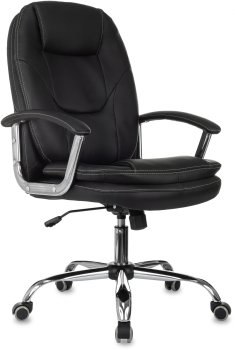 Кресло руководителя Бюрократ CH-868SL черный эко.кожа крестов. металл хром
