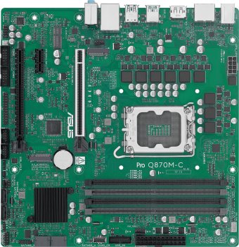 Материнская плата ASUS PRO Q870M-C-CSM, LGA1851, Q870, 4*DDR5, 4*SATA, 2*M.2, 3*USB 3.2, 2*USB 2.0, Type-C, 2*PCIx16, 1*PCIx1, 2*DP+VGA, mATX; 90MB1KE