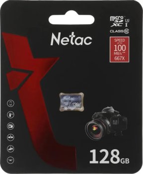 Карта памяти microSDHC 128GB Netac P500 ULTRA <NT02P500ULT-128G-S> (без SD адаптера) 100MB/s