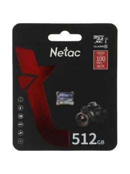 Карта памяти microSDHC 512GB Netac P500 ULTRA <NT02P500ULT-512G-S> (без SD адаптера) 100MB/s
