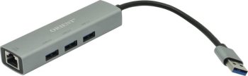 Сетевая карта внешняя Orient <JK-340N> USB 3.0 -> 3xUSB3.0+UTP 1000Mbps