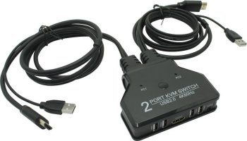 Переключатель KVM Orient <HS21HC> 2-port HDMI KVM Switch (клавиатураUSB+мышьUSB+HDMI)