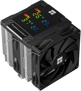 Вентилятор Thermalright Peerless Assassin 120 Digital Soc-AM5/AM4/1200/1700/1851 черный 4-pin 25.6dB Al+Cu LCD Ret (PA120-DIGITAL-BL