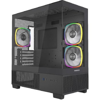 Корпус Minitower Powercase Vision Micro M3B Black <CVMMB-A3> MicroATX без БП
