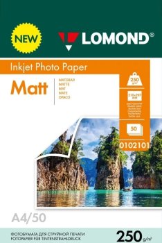 Бумага Lomond 0102101 A4/250г/м2/50л./белый матовое/матовое для струйной печати
