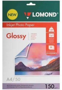 Бумага Lomond 0102093 A4/150г/м2/50л./белый глянцевое/глянцевое для струйной печати