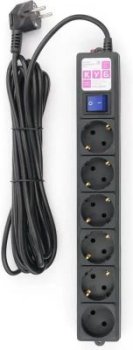 Сетевой фильтр Powercube SPG6-B2 5м (6 розеток) черный (коробка)