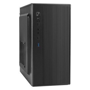 Корпус Minitower ExeGate BAA-408U-AAA450 (mATX, БП AAA450 с вент. 8см, 2*USB+1*USB3.0, HD Audio, черный)