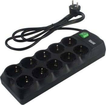 Сетевой фильтр SVEN SF-10E-16 Black <1.8м> (10 розеток)