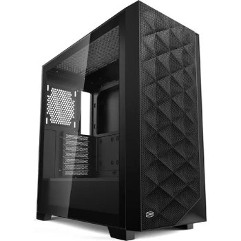 Корпус без блока питания PCCooler C3D510 BK, Mesh Mid Tower, черный, TG, 0.7 SPCC, no fans E-ATX, ATX, mATX, mITX 170/390/205mm 2x2.5", 2x3.5", 7xPCI