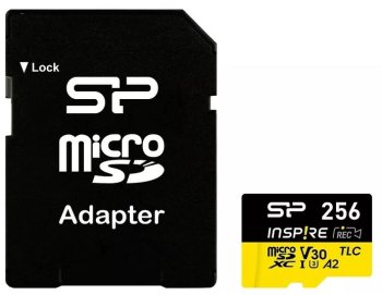 Карта памяти microSDXC 256GB Silicon Power SP256GBSTXLA2V1NSP Inspire V30 A2 + adapter