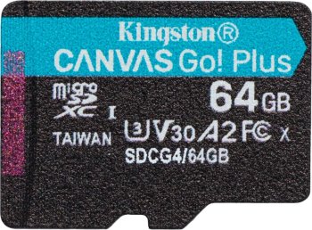 Карта памяти microSDXC 64GB Kingston SDCG4/64GBSP Canvas Go! Plus V30 A2 w/o adapter