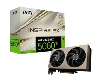 Видеокарта MSI PCI-E 5.0 RTX 5060 Ti 8G INSPIRE 2X OC NVIDIA GeForce RTX 5060TI 8Gb 128bit GDDR7 2617/28000 HDMIx1 DPx3 HDCP Ret