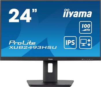 Монитор Iiyama 23.8" ProLite XUB2493HSU-B7 черный IPS LED 1ms 16:9 HDMI M/M матовая HAS Piv 1300:1 300cd 178гр/178гр 1920x1080 100Hz DP FHD USB 4.6кг