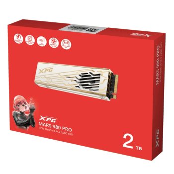 Твердотельный накопитель (SSD) ADATA SSD XPG MARS 980 PRO, 2000GB, M.2(22x80mm), NVMe, PCIe 5.0 x4, 3D NAND, R/W 14000/13000MB/s, IOPs 2 000 000/1 650