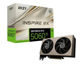 Видеокарта MSI RTX5060Ti INSPIRE 2X OC 16GB GDDR7 128bit 3xDP HDMI 2FAN RTL