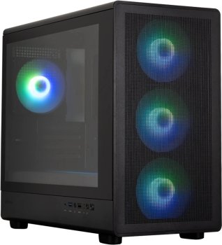 Корпус ZALMAN M5, MATX, BLACK, WINDOW, 1xCombo (3.5'' or 2.5''), 1x3.5", 2x2.5", 1xUSB2.0, 1xUSB3.0, 1xUSB Type-C, FRONT 3x120mm ARGB, REAR 1x120mm AR