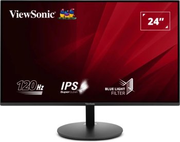 Монитор ViewSonic 23.8" VA24E1-H черный IPS LED 5ms 16:9 HDMI матовая 1500:1 250cd 178гр/178гр 1920x1080 120Hz VGA FHD 5.2кг