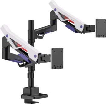 Кронштейн для мониторов Ultramounts UM742BW черный/белый 24"-57" макс.27кг крепление к столешнице поворот и наклон